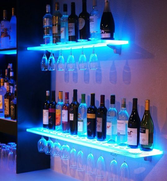 Hanging Liquor Cabinet LED lights