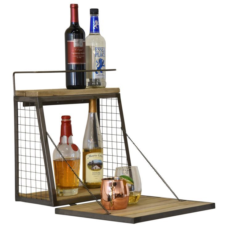 Wall Mounted Liquor Cabinet Apartment Size