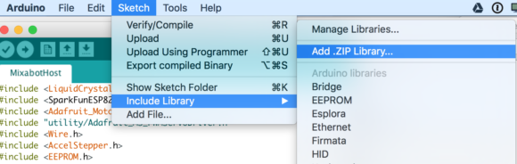 install arduino library