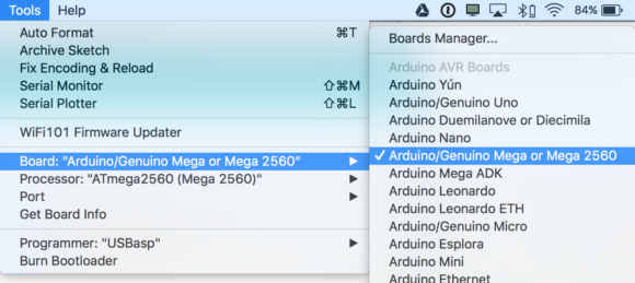 arduino mega 2560 selection